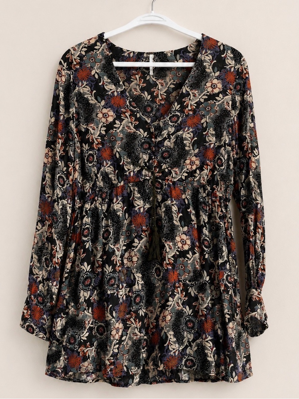 FREE PEOPLE Stealing Fire Floral Mini Dress Size S - Picture 2 of 7